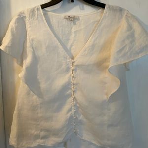 Madewell Flutter Sleeve Top - Size 10
